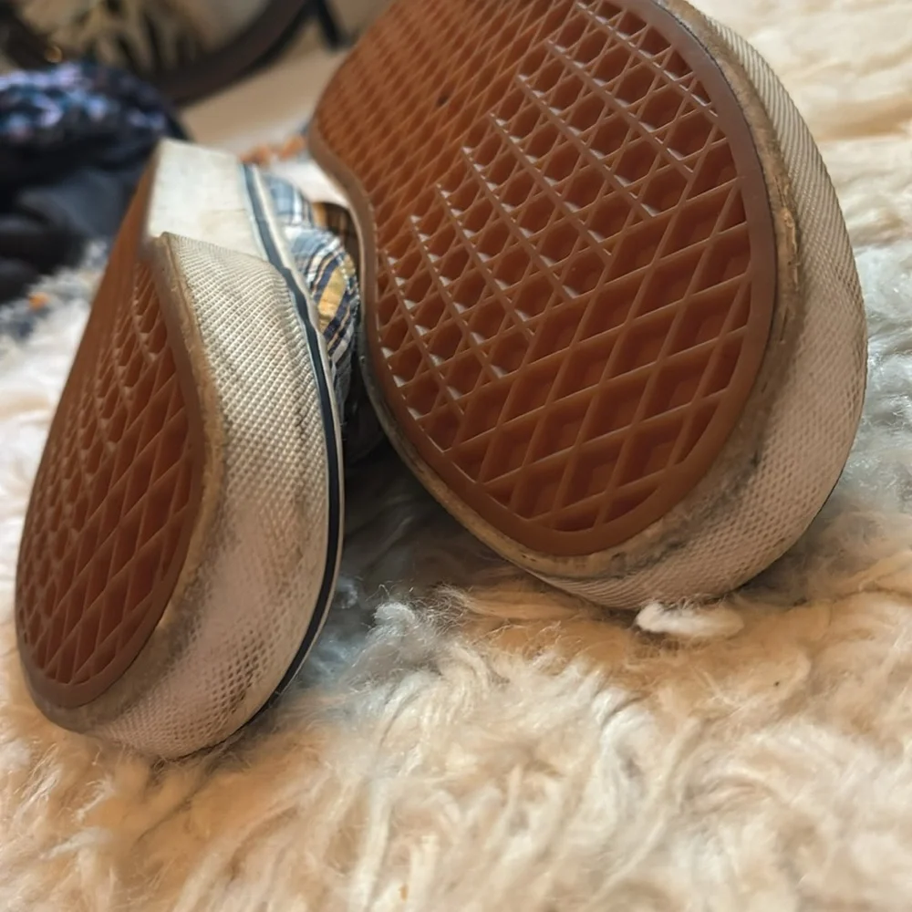 Vans Unisex Plaid & Leather Canvas Sneaker, Size US Men 6.5, US Women 8 - Picture 12 of 16